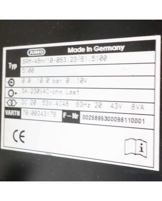 JUMO Dicon SM Kompaktregler SRM-48H/10-063.23-61.5100 OVP