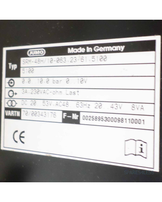 JUMO Dicon SM Kompaktregler SRM-48H/10-063.23-61.5100 OVP