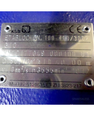 KSB Umwälzpumpe ETABLOC GN100-160/3002 G10 180 m³/h 3555U/min NOV