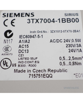Siemens Ausgangskoppelglied 3TX7004-1BB00 NOV