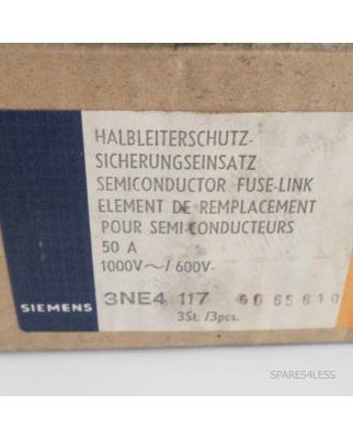 Siemens HLS-Sicherungseinsatz 3NE4117 (3Stk.) OVP