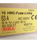 SIBA Sicherungseinsatz/ Fuse-link 63STIS 5000201 63A (6Stk.) OVP