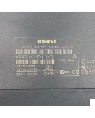 Simatic 6GK7 443-1GX20-0XE0 - NET CP443-1 E-Stand:03 FW:V2.0