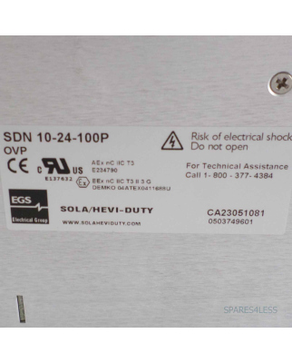 SOLA HEVI DUTY Power Supply SDN10-24-100P GEB