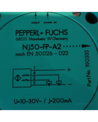 Pepperl+Fuchs Induktiver Sensor NJ50-FP-A2-P1 GEB