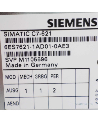 Simatic C7-621 Komplettgerät 6ES7 621-1AD01-0AE3 GEB