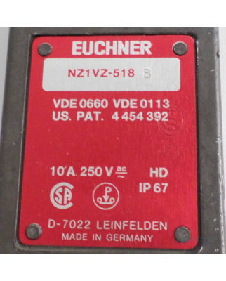 Euchner Sicherheitsschalter NZ1VZ-518B #K2 GEB