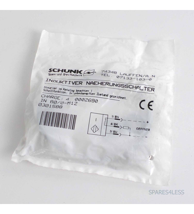SCHUNK Induktiver Näherungsschalter IN 80/Ö-M12 0301588 OVP