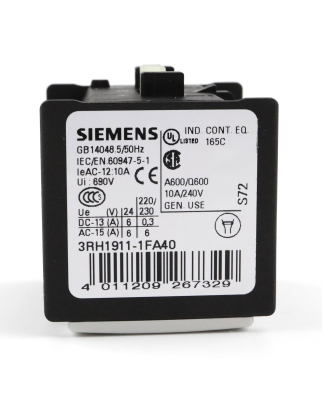 Siemens Hilfsschalterblock 3RH1911-1FA40 OVP