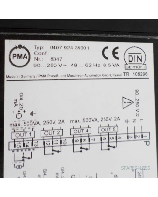PMA GmbH Prozessregler KS94 Typ:940792435001 GEB