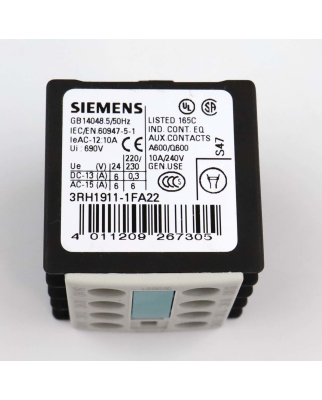 Siemens 3RH1911-1FA22 Hilfsschalter in OVP 