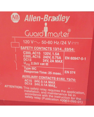 Allen Bradley Guardmaster Sicherheitsrelais...
