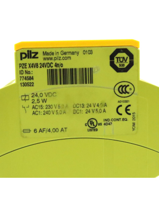 Pilz Kontakterweiterungsblock PZE X4V8 24VDC 4n/o 774584 GEB