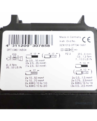 Siemens Schütz 45kW/400V 3RT1046-1AB04 NOV