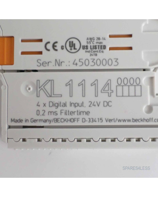 Beckhoff 4-Kanal-Digital-Eingangslemme KL1114 GEB
