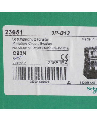Schneider Electric Leistungsschalter C60N 3P-B13 23651 NOV