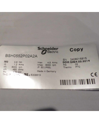 Schneider Servomotor Lexium BSH BSH0552P02A2A 815872 OVP