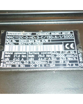 INDRAMAT Servomotor MAC112C-0-HD-3-C/130-A-1/S005 226313 NOV