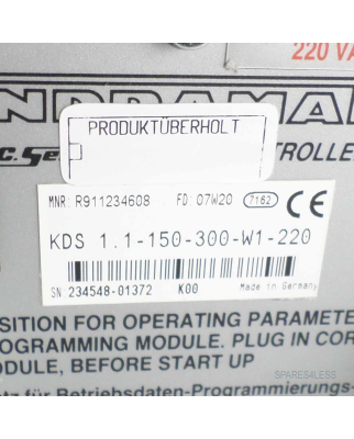 INDRAMAT AC Servo Controller KDS1.1-150-300-W1-220 REM