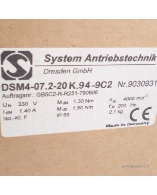 System Antriebstechnik Drehstrom-Motor DSM4-07.2-20 K.94-9C2 OVP