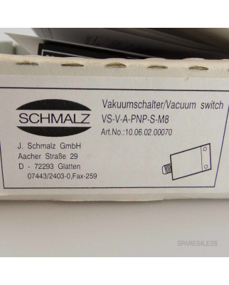 SCHMALZ Vakuumschalter VS-V-A-PNP-S-M8 10060200070 OVP