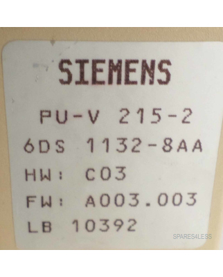 Siemens Teleperm CPU PU-V215-2 6DS1132-8AA GEB