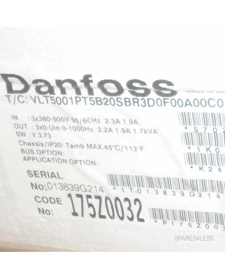 Danfoss Frequenzumrichter VLT5001PT5B20SBR3D0F00A00C0 OVP