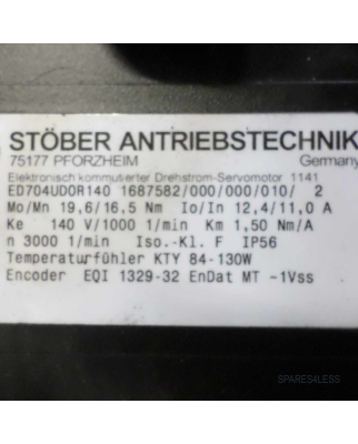 Stöber Drehstrom-Servomotor ED704UD0R140 GEB