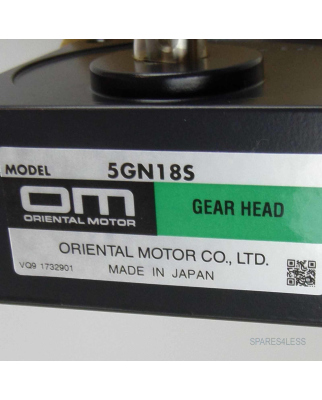 ORIENTAL MOTOR Getriebe 5GN18S ID S06222071.001 OVP
