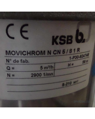 KSB Hochdruck-Inlinepumpe Movichrom N CN5/81R 5m3/h 2900...