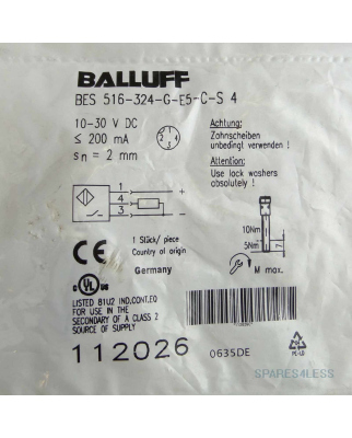Balluff induktiver Näherungsschalter BES 516-324-G-E5-C-S 4 112026 OVP