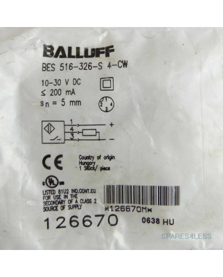 Balluff induktiver Näherungsschalter BES 516-326-S...