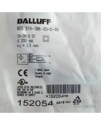 Balluff induktiver Näherungsschalter BES 516-396-EO-C-03 152054 OVP
