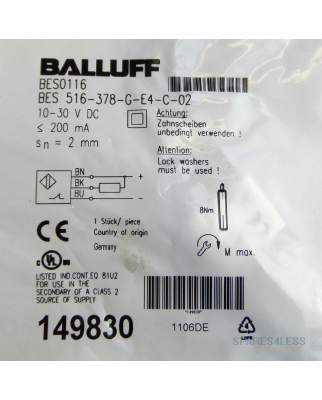 Balluff induktiver Näherungsschalter BES 516-378-G-E4-C-02 149830 OVP