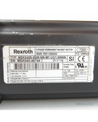 Rexroth Servomotor MSK040B-0600-NN-M1-UG1-NNNN GEB