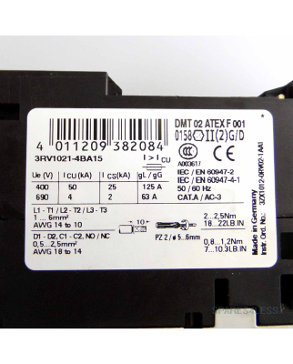 Siemens Leistungsschalter 3RV1021-4BA15 GEB