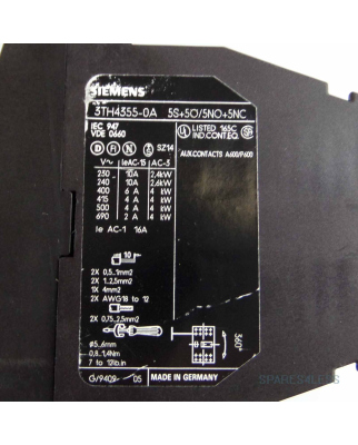 Siemens Schütz Hilfsschütz 3TH4355-0A 220V/50Hz GEB