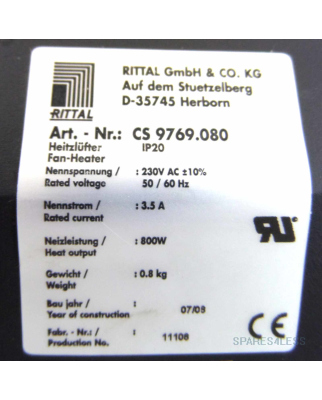 RITTAL Schaltschrank-Heizung CS 9769.080 GEB