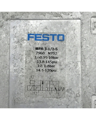 Festo Magnetventil MFH-3-1/2-s 7960 GEB