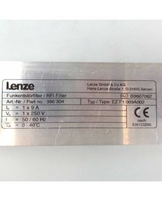 Lenze Funkenstörfilter 390304 EZ F1 009A002 GEB