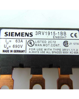 Siemens 3 Phasen Sammelschiene 3RV1915-1BB NOV