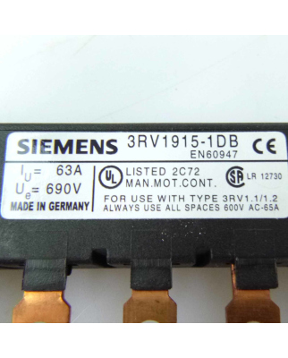 Siemens 3 Phasen Sammelschiene 3RV1915-1DB NOV