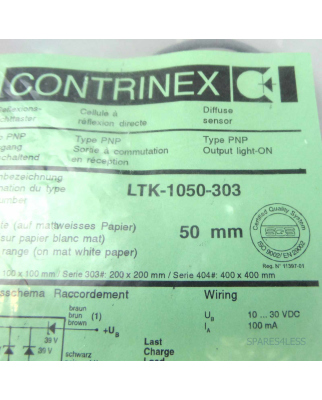 CONTRINEX Reflexions-Lichttaster LTK-1050-303 171937 OVP