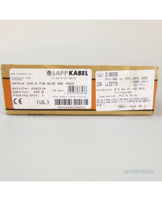 Lappkabel Multi-Standard X07V-K 1X0,5 Tinned Blue RAL 5010 450/750V 100m 4160114 OVP