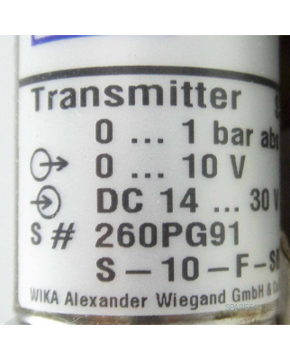 WIKA Druckmessumformer / Transmitter S-10-F-SBD-HD-ZGA4ZAZ-ZZZ OVP