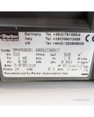 Parker Servomotor SMHA60601.489S2ID65C7 NOV