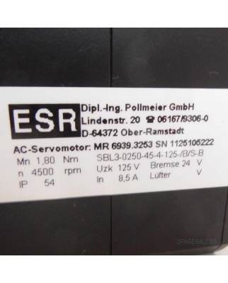 ESR Pollmeier GmbH Servomotor SBL3-0250-45-4-125/B/S-B NOV