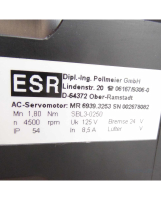 ESR Pollmeier GmbH Servomotor SBL3-0250 MR6939.3253 GEB