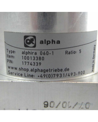 alpha Edelstahl Planetengetriebe alphira 060-1 10013380...