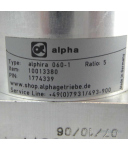 alpha Edelstahl Planetengetriebe alphira 060-1 10013380 S10013377-F Ratio 5 GEB